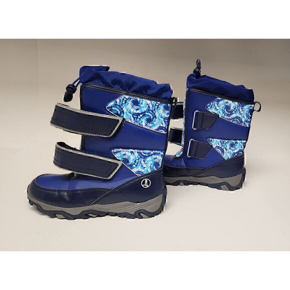 Lands End Kids Flurry Insulated Girls Winter Boots Snow 2M Color Blue/White - Picture 7 of 9